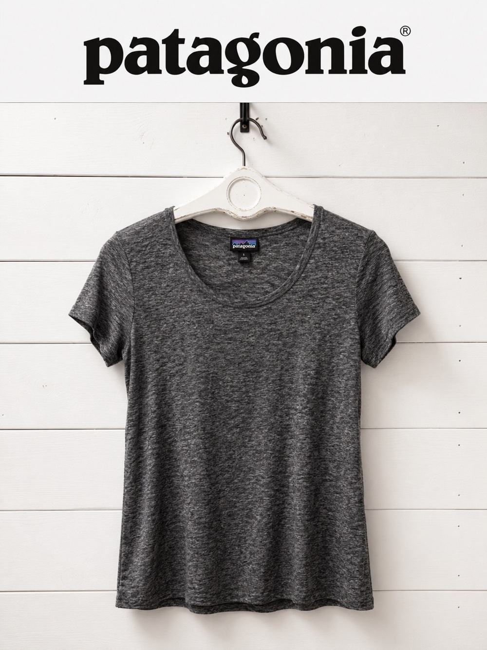 Patagonia Performance Heathered Gray Short Sleeve Top Size S
